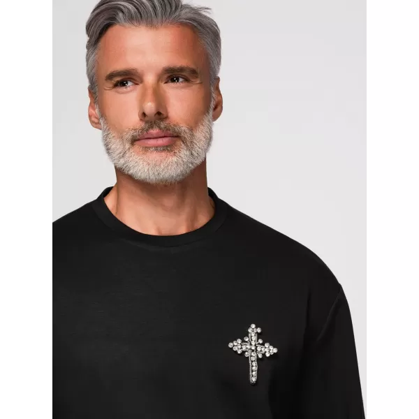  Pánská mikina OMBRE OM-SSNZ-0271 BLACK 