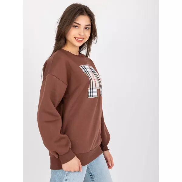  Dámská mikina EX MODA EM-BL-U617.95 DARK BROWN 