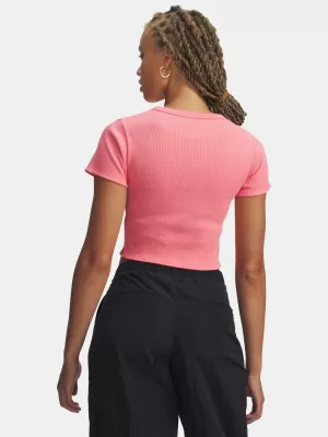 Dámské triko UNDER ARMOUR RIVAL RIB BABY TEE 6000264-600 RŮŽOVÁ