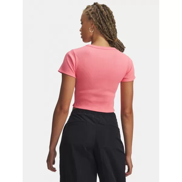  Dámské triko UNDER ARMOUR RIVAL RIB BABY TEE 6000264-600 RŮŽOVÁ 