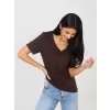 Dámské tričko RUE PARIS RV-TS-A1095.33 DARK BROWN