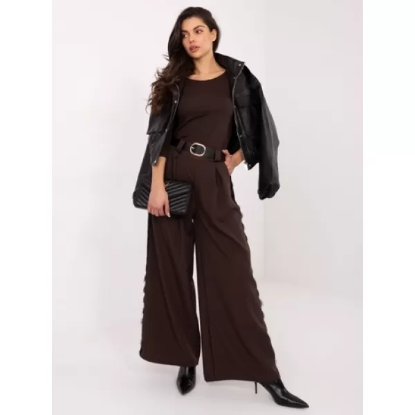  Dámské kalhoty ITALY MODA MI-SP-62440.56 DARK BROWN 