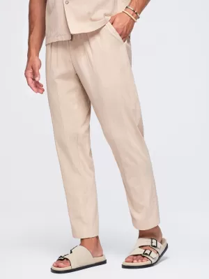 Pánské kalhoty OMBRE OM-PACP-0312 COFFEE-COLOURED