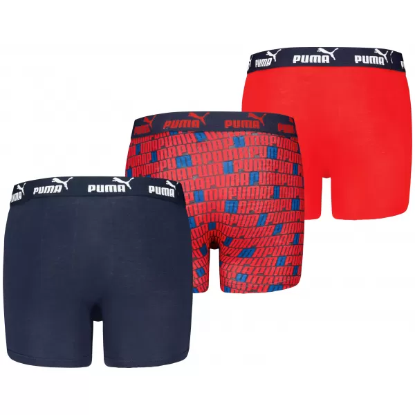  Dětské boxerky PUMA ELEMENTS BOYS PRINTED BOXERS 3P 93896702 NAVY/RED 