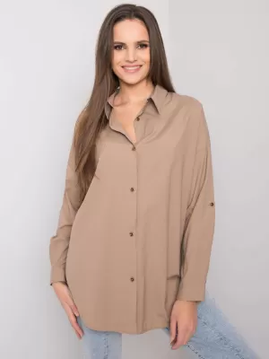 Dámská košile EX MODA EM-KS-004.42 DARK BEIGE