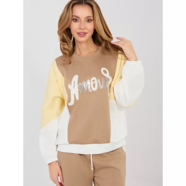  Dámská tepláková souprava RUE PARIS IT-KMPL-22210.93 DARK BEIGE 