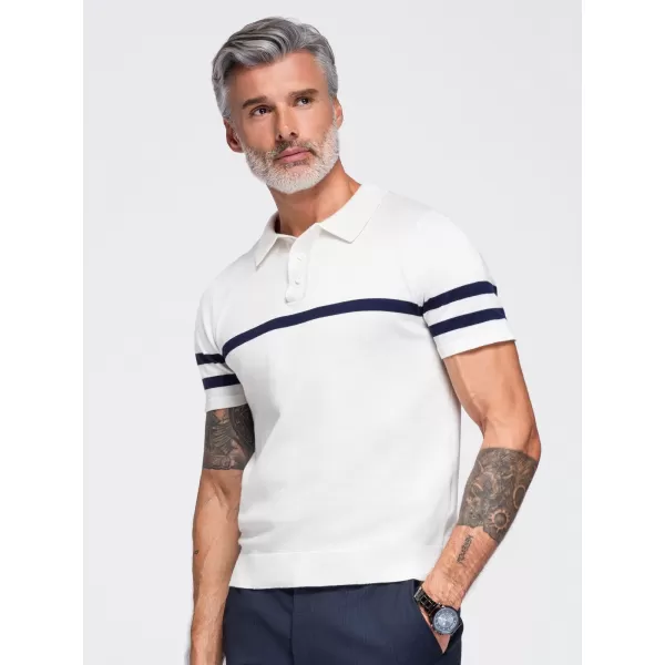  Pánské polo tričko OMBRE OM-POSS-0177 WHITE 