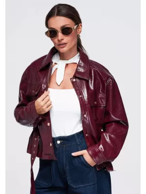 Dámská bunda OMBRE OW-JAFL-0141 BURGUNDY