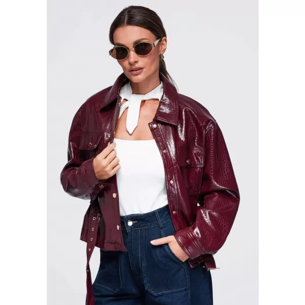  Dámská bunda OMBRE OW-JAFL-0141 BURGUNDY 