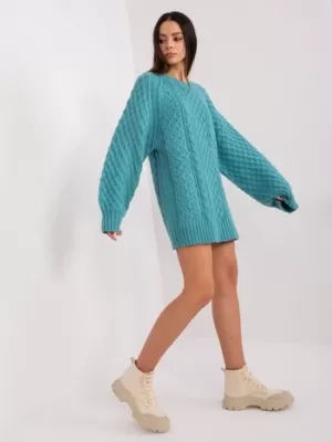 Dámský svetr WOOL FASHION ITALIA AT-SW-2367-2.64P TURQUOISE