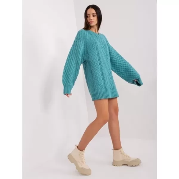  Dámský svetr WOOL FASHION ITALIA AT-SW-2367-2.64P TURQUOISE 