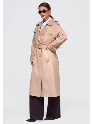 Dámský kabát OMBRE OW-COLC-0121 BEIGE