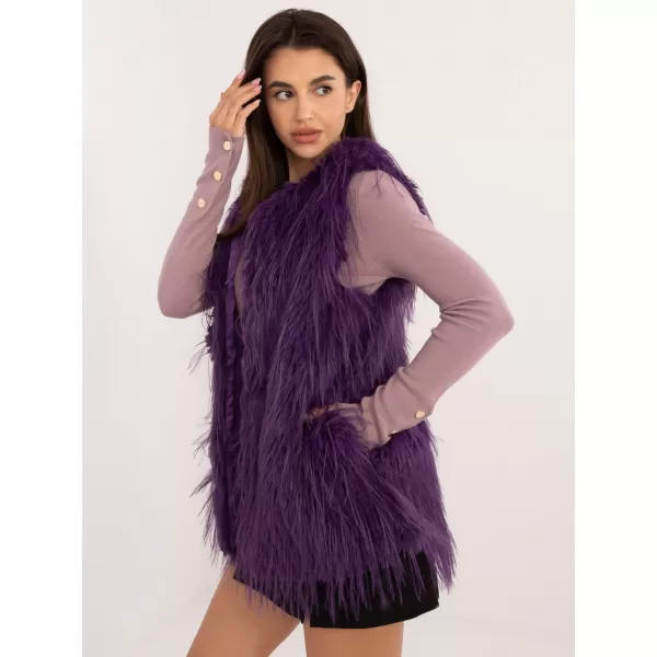  Dámská vesta WOOL FASHION ITALIA AT-KZ-2349-1.50 DARK PURPLE 