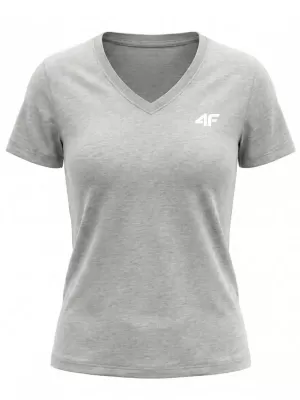 Dámské triko 4F 4FWMM00TTSHF3307 COLD LIGHT GREY MELANGE