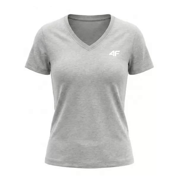  Dámské triko 4F 4FWMM00TTSHF3307 COLD LIGHT GREY MELANGE 