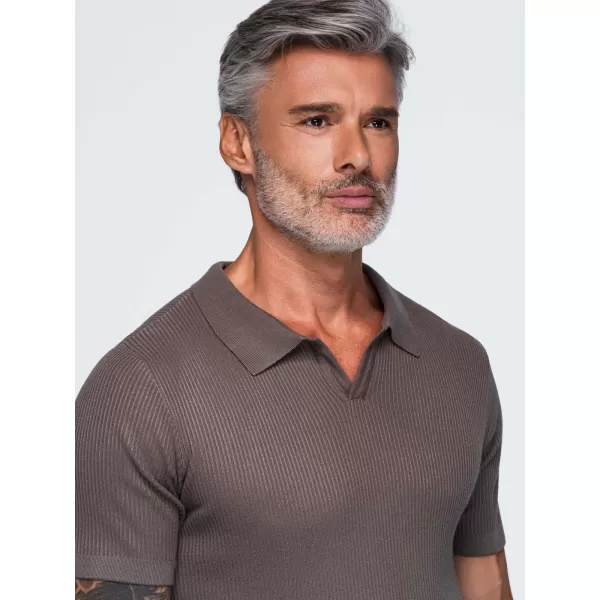  Pánské triko s límečkem OMBRE OM-POSS-0182 GREY 