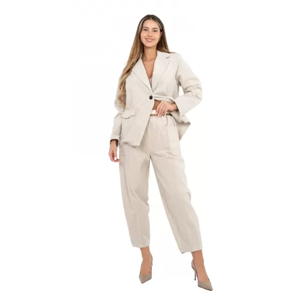 Dámské kalhoty RUE PARIS IT-SP-FL9665.14 LIGHT BEIGE 