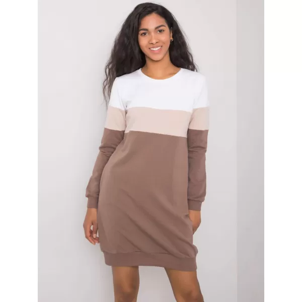  Dámské šaty RUE PARIS RV-SK-5869.04 DARK BROWN 