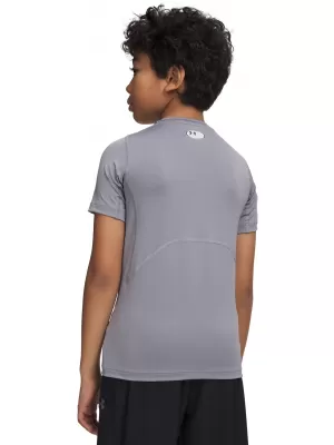 Chlapecké triko UNDER ARMOUR B HEATGEAR SS 1361723-035 ŠEDÁ