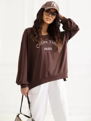 Dámská mikina RUE PARIS RV-BL-A1220.11 DARK BROWN