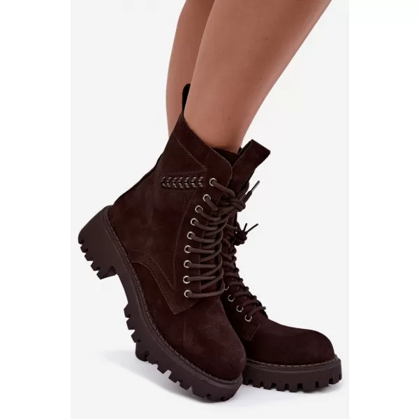  Dámské kotníkové boty D&A JC62-1035 BROWN 