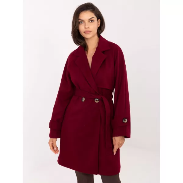  Dámský kabát RUE PARIS IT-PL-A9589.58 BURGUNDY 