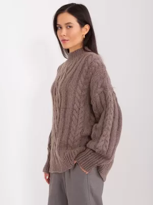 Dámský svetr WOOL FASHION ITALIA AT-SW-2363-2.11P BROWN