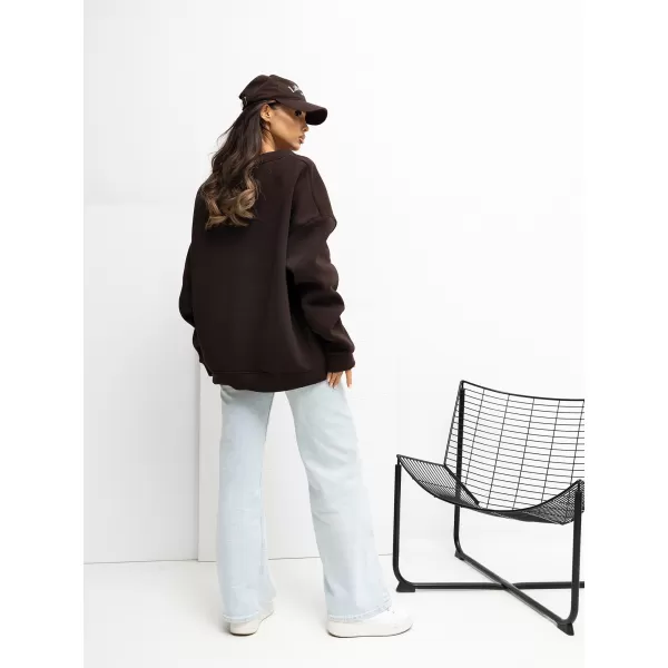  Dámská mikina RUE PARIS RV-BL-A1038.01P DARK BROWN 