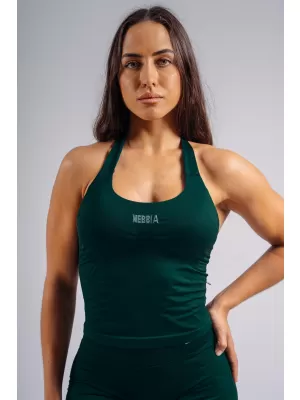 Halter top s vestavěnou podprsenkou NEBBIA PRIMAL 863 DARK GREEN