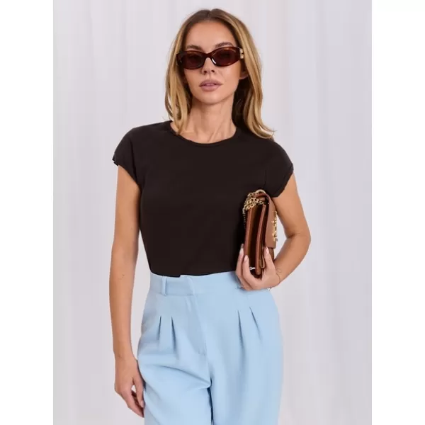  Dámské tričko RUE PARIS RV-TS-A1442.15 DARK BROWN 