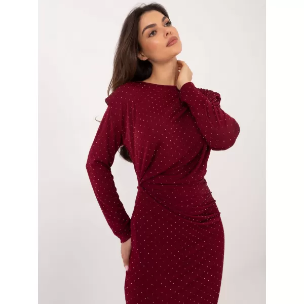  Dámské šaty ITALY MODA DHJ-SK-18206.67 BURGUNDY 