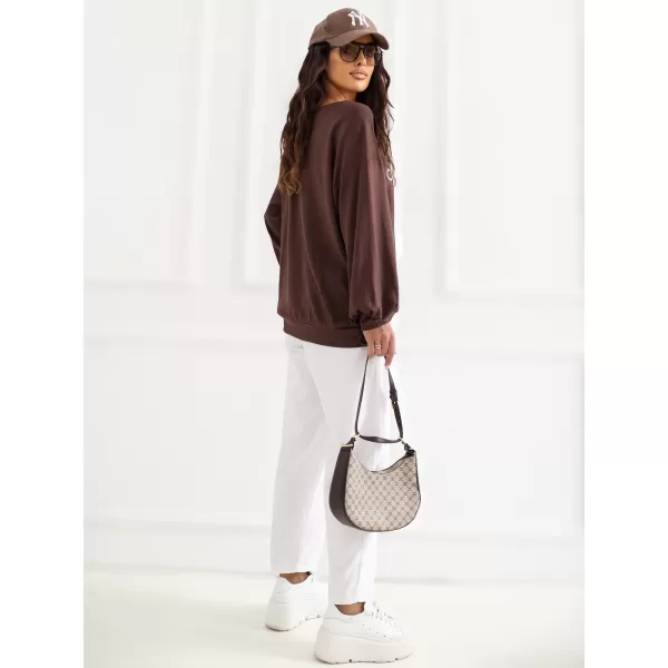  Dámská mikina RUE PARIS RV-BL-A1220.11 DARK BROWN 