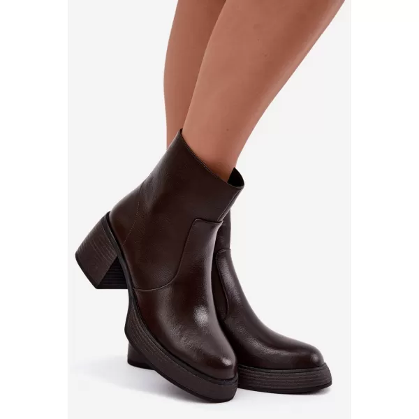  Dámské kotníkové boty D&A CR62-3369 DARK BROWN 
