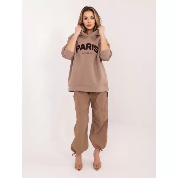  Dámská mikina RUE PARIS RV-BL-A1041.48 DARK BEIGE 