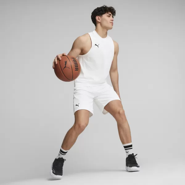  Pánské kraťasy PUMA HOOPS TEAM PRACTICE SHORT 676641-02 PUMA WHITE 