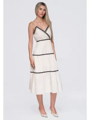Dámské šaty OMBRE OW-DLR-E0006 BEIGE