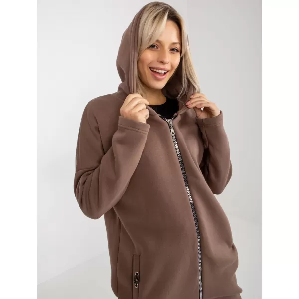  Dámská mikina RUE PARIS RV-BL-4858-1.99P BROWN 