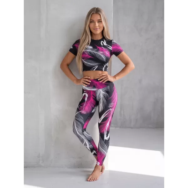  Dámské dlouhé legíny premium (nové velikosti) ALTISPORT VOJ/ALW001LEG05 černá/růžová 