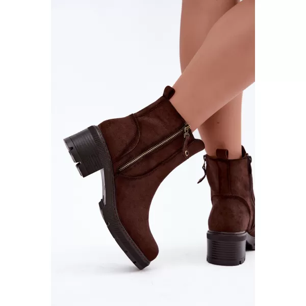 Dámské kotníkové boty S.BARSKI HY62-8101 CHOCOLATE 