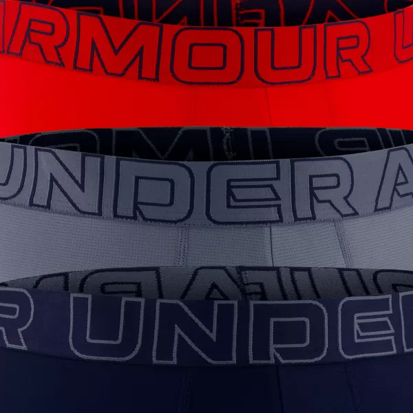  Pánské boxerky UNDER ARMOUR UA PERFORMANCE TECH MESH - SOLID 6 -3PK 1383884-600 ČERVENÁ 