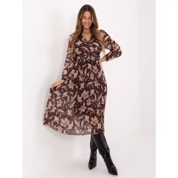  Dámské šaty ITALY MODA IT-SK-11389-1.28P BROWN 