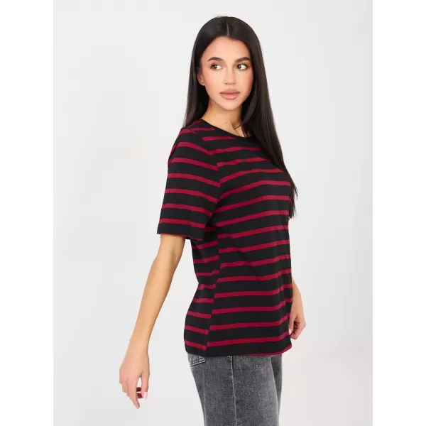  Dámské tričko RUE PARIS RV-TS-A1087.74 BLACK AND RED 