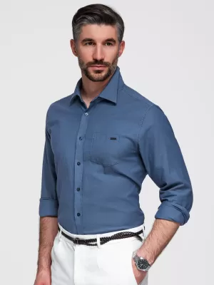 Pánská košile OMBRE K695 DENIM