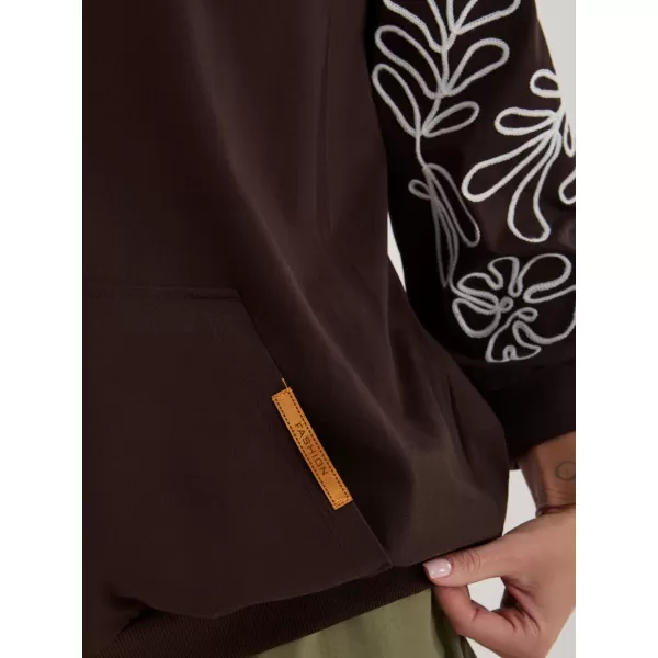  Dámská mikina RUE PARIS RV-BL-A367-1.18P DARK BROWN 