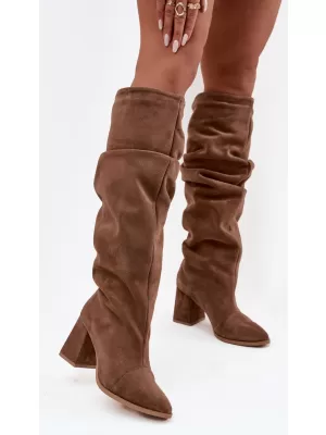 Dámské kozačky ZAZOO 4228 LIGHT BROWN