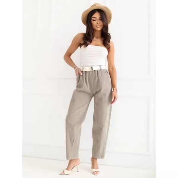  Dámské kalhoty ITALY MODA IT-SP-26016.85 DARK BEIGE 