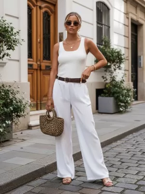 Dámské kalhoty DSTREET BÍLÁ
