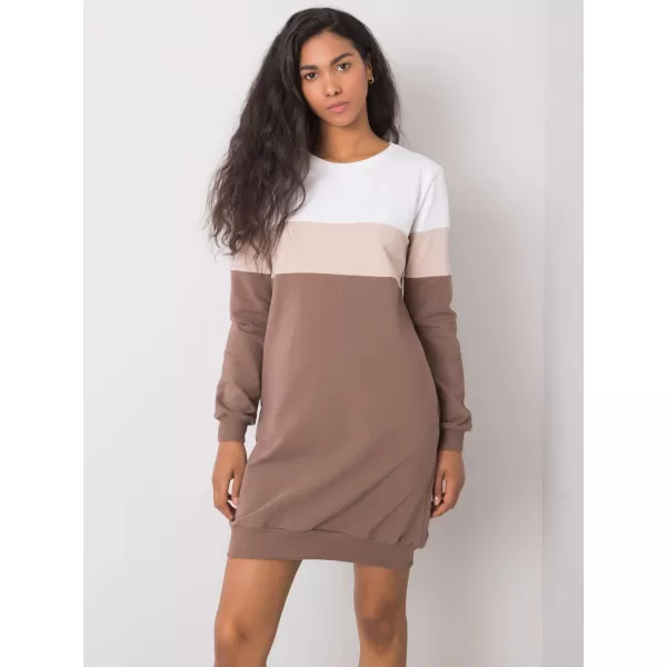  Dámské šaty RUE PARIS RV-SK-5869.04 DARK BROWN 