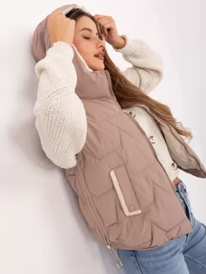 Dámská vesta FACTORY PRICE MBM-KZ-2502.27 DARK BEIGE