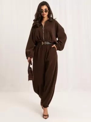 Dámské kalhoty ITALY MODA MI-SP-P72003H.70 BROWN